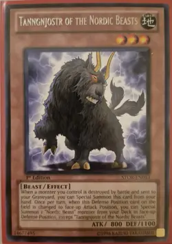 YuGiOh Tanngnjostr of the Nordic Beasts Rare 1st Edition STOR-EN013 - Image 1