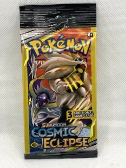 Pokemon TCG Sun & Moon Cosmic Eclipse Mini Booster 3-card Pack Sealed - Image 1