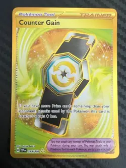 Pokemon TCG Counter Gain 249/191 Gold Secret Rare Surging Sparks Hyper Rare VLP - Image 1
