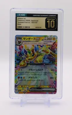 Pokemon Card Japanese Jolteon EX #52 Terastal Fest CGC PRISTINE 10 - Image 1