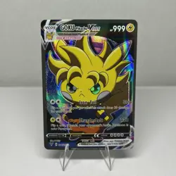 Goku as Pikachu Fan Made VCOS Cosplay Custom Full Art Holographic Card - Image 1
