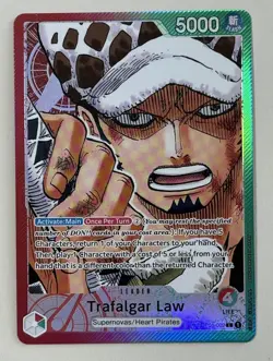 One Piece Trafalgar Law OP01-002 Pre Errata Wave 1 NM Romance Dawn Leader Card - Image 2