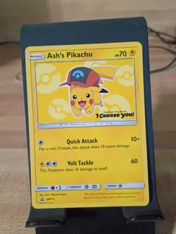 Pokemon Ash's Pikachu SM111 Promo Card 2017 I Choose You Basic Regular - Image 1