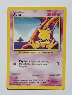 Pokemon - Abra - Base Set 1999-2000 4th Print 43/102 - Common - NM - Image 1