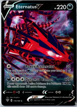 Pokemon Card - Eternatus V Darkness Ablaze 116/189 V Rare Holo Near Mint - Image 1
