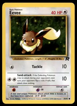 Eevee 55/82 Common Team Rocket Pokemon Lightly Played - Image 1