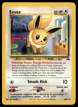 Eevee 38/75 Uncommon Neo Discovery Pokemon Lightly Played - Image 1