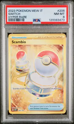 POKEMON PSA 8 ALLENATORE SCAMBIO HYPER RARE 206/165 SET 151 ITALIANO 2023! - Image 1