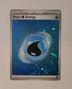Pokemon Basic Water Energy Cosmos Holo Scarlet & Violet - 4 Holo Swirls - NM - Image 1