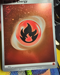 Pokemon 4 Swirls 151 Scarlet & Violet Fire Energy Holo Foil 002 MINT - Image 1