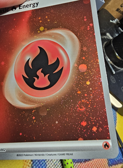 Pokemon 4 Swirls 151 Scarlet & Violet Fire Energy Holo Foil 002 MINT - Image 2