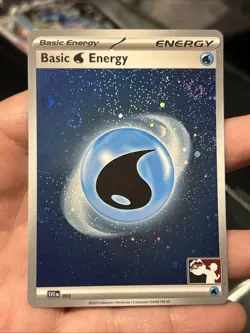 [4x Swirl] Pokemon TCG - Water Energy HOLO (SVEen) 003 Prize Pack 2023- NM - Image 1