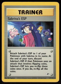 Sabrina's ESP 117/132 Uncommon Gym Heroes Pokemon Unlimited LP - Image 1