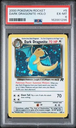 2000 POKEMON ROCKET #5 DARK DRAGONITE-HOLO PSA 6 - Image 1