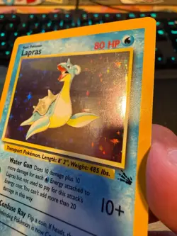 Pokemon TCG Lapras 10/62 Fossil Set Holo Rare - Excellent Condition 1999 - Image 3