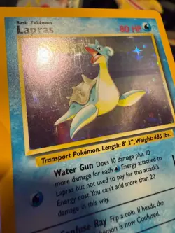 Pokemon TCG Lapras 10/62 Fossil Set Holo Rare - Excellent Condition 1999 - Image 4