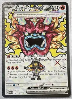 Pokemon Hearthflame Mask Ogerpon ex 192/167 Twilight Masquerade Ultra Rare Holo - Image 2