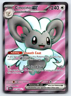 Cinccino ex 105/086 Ultra Rare Chaos Rising Pokemon Holo Near Mint - Image 1