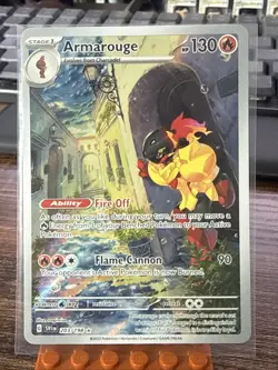 Pokemon Armarouge Stage 1 Fire Holo Card 203/198 HP 130 SV01 Illustration Rare - Image 1