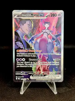 Pokemon TCG Destined Rivals Team Rocket's Mewtwo EX SIR 231/182 MINT 💎🔥 - Image 1