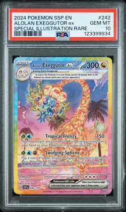 PSA 10 Alolan Exeggutor EX SIR 242/191 2024 Pokemon Surging Sparks Gem Mint - Image 1