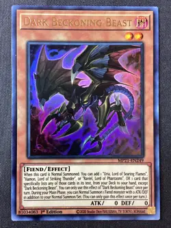 Yu-Gi-Oh TCG #MP21-EN249 Dark Beckoning Beast 1st Edition Ultra Rare LP - Image 1