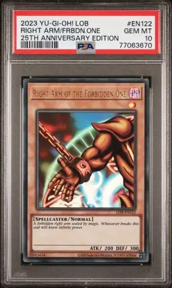 Right Arm Of The Forbidden One LOB-EN122 PSA 10 25th Anniversary Ed. YU-GI-OH! - Image 1