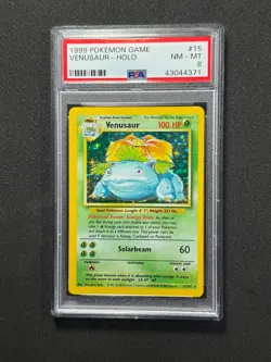 Pokemon PSA 8 Venusaur 15/102 Holo Base Set 1999 - Image 2
