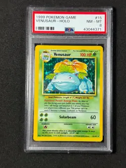 Pokemon PSA 8 Venusaur 15/102 Holo Base Set 1999 - Image 4