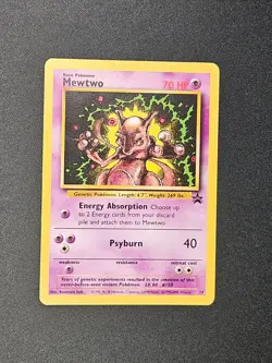 Pokemon TCG Mewtwo 14 Black Star Promo WOTC Rare Holo Vintage Card Psychic - Image 1