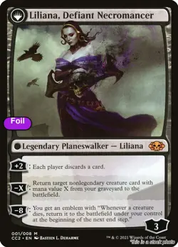 MTG Foil Liliana, Heretical Healer Card #1 Commander Collection: Black LP Magic - Image 2