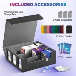 Card Storage Box for Trading Cards 1800+ Commander Deck Box for MTG with Disp - Image 3