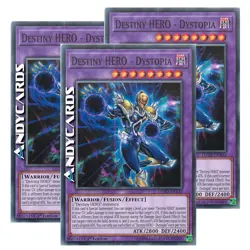 ENG 3x DYSTOPIA - EROE DEL DESTINO / DESTINY HERO • Comune • LEHD ENA33 • YUGIOH - Image 1