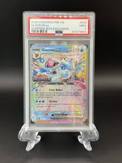 Glaceon EX 26/108 Prismatic Evolutions Surprise Box Pokemon Stamped PSA 9 - Image 1