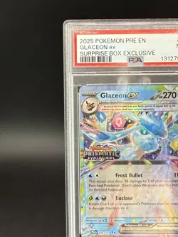Glaceon EX 26/108 Prismatic Evolutions Surprise Box Pokemon Stamped PSA 9 - Image 3