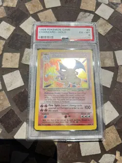 1999 POKEMON BASE SET UNLIMITED #4 CHARIZARD-HOLO PSA 6 - Image 1