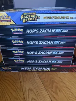 pokemon lot sealed collection 2026 Zygarde Ex Hop’s Zacian Mega Feraligatr Box - Image 1