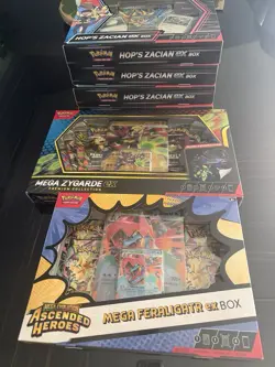 pokemon lot sealed collection 2026 Zygarde Ex Hop’s Zacian Mega Feraligatr Box - Image 5