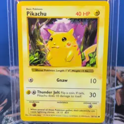 Pikachu "Red Cheeks" Pokemon TCG Base Set 58/102 Unlimited EN 40 HP 1999 - Image 1