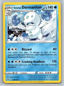 Galarian Darmanitan #044/189 SWSH03: Darkness Ablaze Rare - Pokemon Cards B93 - Image 1