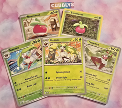 Bounsweet Pokemon Card Bundle - 5 Cards Reg & Rv Holo - Scarlet & Violet SWSH Nm - Image 1