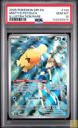 Misty's Psyduck 193/182 Illustration Rare Dri En-destined Rivals Pokemon PSA 10 - Image 1