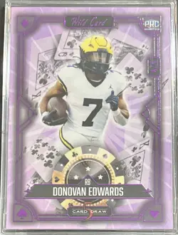 2024 Wild Card 5 CARD DRAW Donovan Edwards 4/4 Purple RC - Image 1