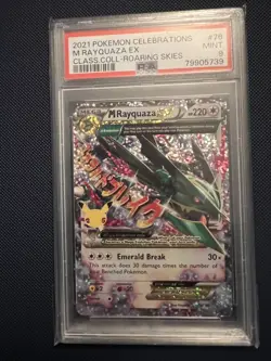 M Rayquaza EX Celebrations Card 76/108 PSA 9 Pokemon 25th Anniversary Stamped - Image 1