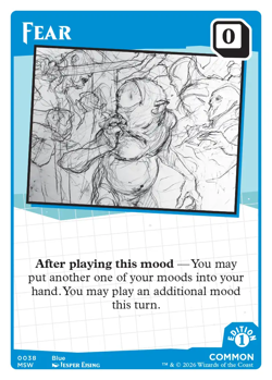 MTG Secret Lair Mood Swings 1st Edition Fear Common 0038 Mark Rosewater - Image 1