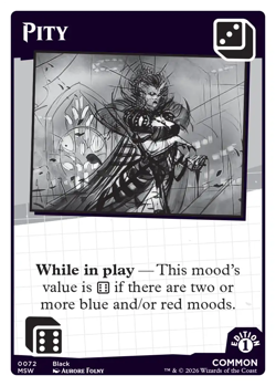 MTG Secret Lair Mood Swings 1st Edition Pity Common 0072 Mark Rosewater - Image 1