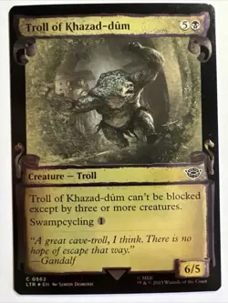 MTG - Troll of Khazad-dum - Silver Foil - Showcase Scrolls - LOTR - Magic - Image 1