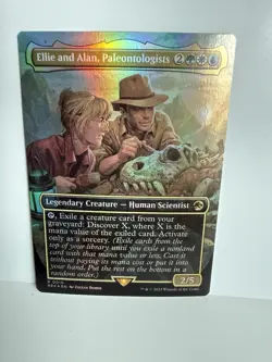 ELLIE AND ALAN, PALEONTOLOGISTS (BORDERLESS) Foil NM Jurassic Park MTG - Image 1