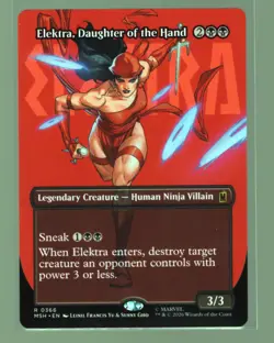 MTG Elektra, Daughter of the Hand (Borderless) MSH 366 R Marvel Super Heroes NM - Image 1