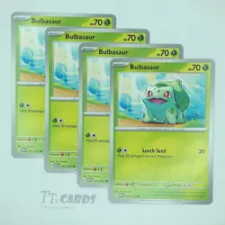 Bulbasaur 001/165 Regluar x4 - 4x Playset Pokemon S&V 151 - 4 Card Set - Image 1